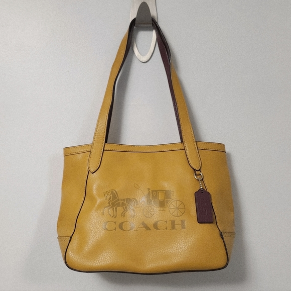 COACH Leather Colorblock Horse  & Carriage Handbag Purse - Picture 16 of 17